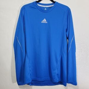 Adidas Running Men's Long Sleeve Climalite Shirt Blue Size L